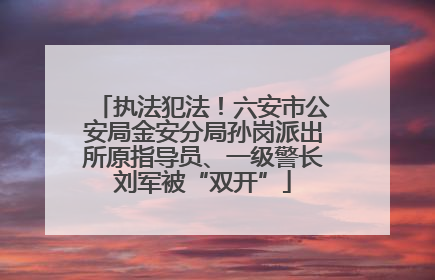执法犯法！六安市公安局金安分局孙岗派出所原指导员、一级警长刘军被“双开”