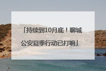 持续到10月底！聊城公安夏季行动已打响