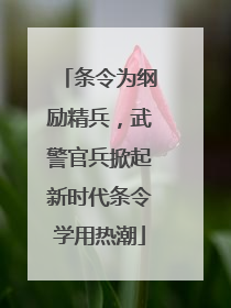 条令为纲励精兵，武警官兵掀起新时代条令学用热潮