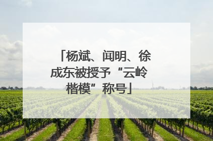 杨斌、闻明、徐成东被授予“云岭楷模”称号