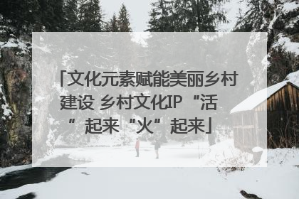 文化元素赋能美丽乡村建设 乡村文化IP“活”起来“火”起来