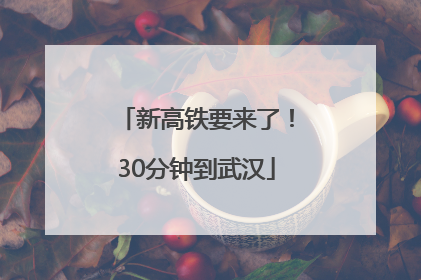 新高铁要来了！30分钟到武汉