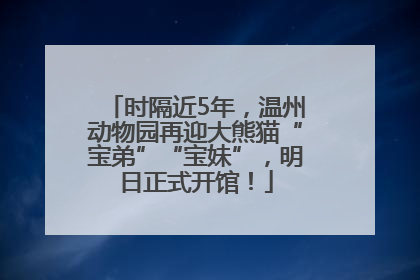 时隔近5年，温州动物园再迎大熊猫“宝弟”“宝妹”，明日正式开馆！