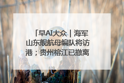早AI大众｜海军山东舰航母编队将访港；贵州榕江已撤离转移群众超4万人
