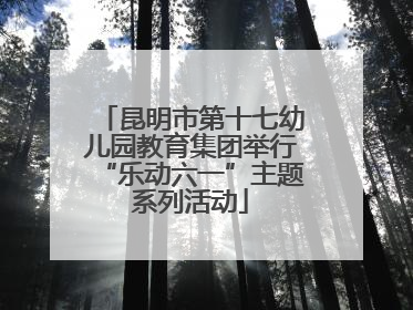 昆明市第十七幼儿园教育集团举行“乐动六一”主题系列活动
