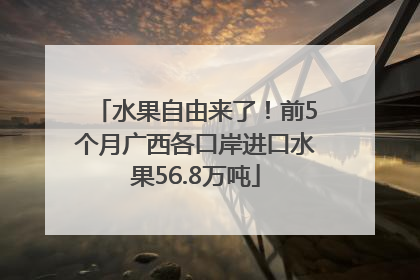 水果自由来了！前5个月广西各口岸进口水果56.8万吨