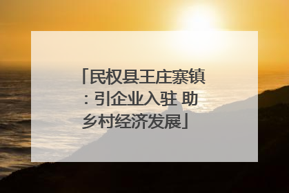 民权县王庄寨镇：引企业入驻 助乡村经济发展