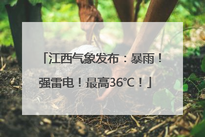 江西气象发布：暴雨！强雷电！最高36℃！
