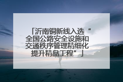 沂南铜新线入选“全国公路安全设施和交通秩序管理精细化提升精品工程”