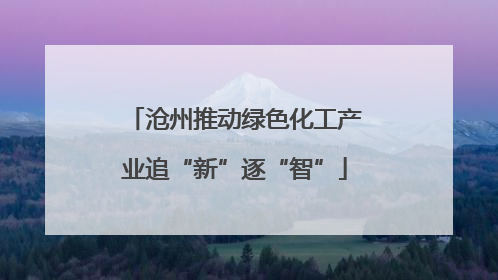 沧州推动绿色化工产业追“新”逐“智”