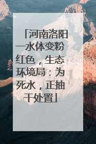 河南洛阳一水体变粉红色，生态环境局：为死水，正抽干处置