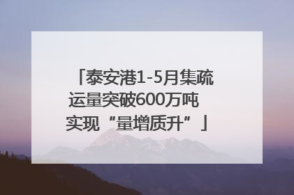 泰安港1-5月集疏运量突破600万吨 实现“量增质升”