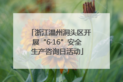 浙江温州洞头区开展“6·16”安全生产咨询日活动