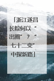 浙江遂昌长粽何以“出圈”？“七十二变”中探新路