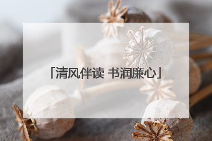 清风伴读 书润廉心