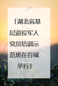 湖北省基层退役军人党员培训示范班在谷城举行