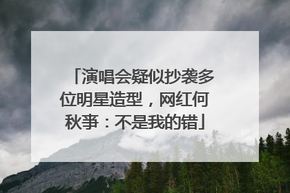 演唱会疑似抄袭多位明星造型，网红何秋亊：不是我的错