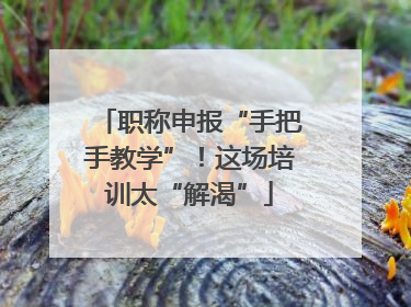 职称申报“手把手教学”！这场培训太“解渴”