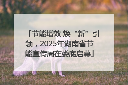 节能增效 焕“新”引领，2025年湖南省节能宣传周在娄底启幕