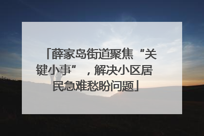 薛家岛街道聚焦“关键小事”，解决小区居民急难愁盼问题