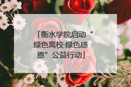 衡水学院启动“绿色离校·绿色感恩”公益行动