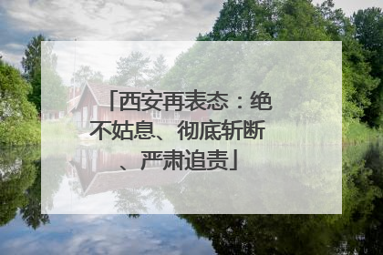 西安再表态：绝不姑息、彻底斩断、严肃追责