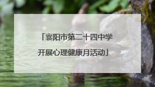 襄阳市第二十四中学开展心理健康月活动