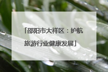邵阳市大祥区：护航旅游行业健康发展