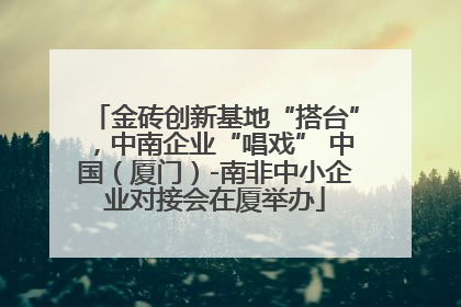 金砖创新基地“搭台”，中南企业“唱戏” 中国（厦门）-南非中小企业对接会在厦举办