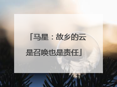 马星：故乡的云是召唤也是责任