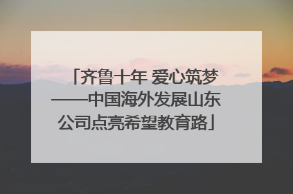 齐鲁十年 爱心筑梦——中国海外发展山东公司点亮希望教育路