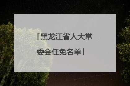 黑龙江省人大常委会任免名单
