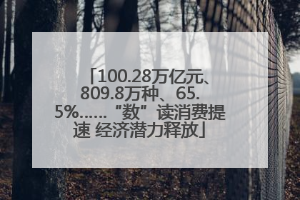 100.28万亿元、809.8万种、65.5%……“数”读消费提速 经济潜力释放