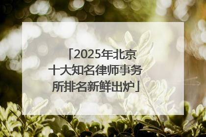 2025年北京十大知名律师事务所排名新鲜出炉