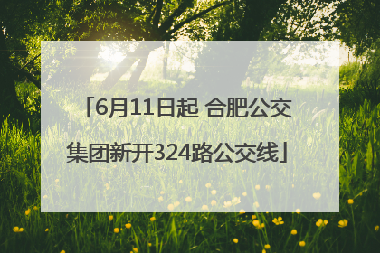 6月11日起 合肥公交集团新开324路公交线
